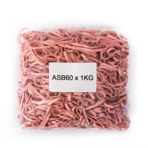 ESD rubber bands in 1 kg bag, 60mm diameter band size. Stocked by Bondline Electronics Ltd.