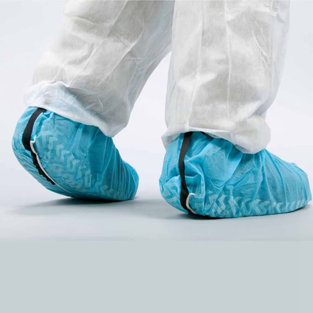 Anti Skid Polypropylene ESD Shoe Cover Blue Bondline