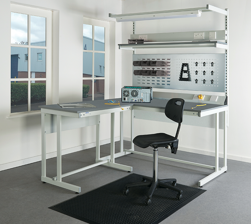 Cantilever ESD Bench - With Modesty Panel - Bondline Electronics Ltd