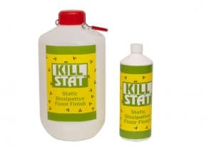 Killstat Floor Finish formulated using non-hazardous ingredients to provide a reliable static dissipative floor finish