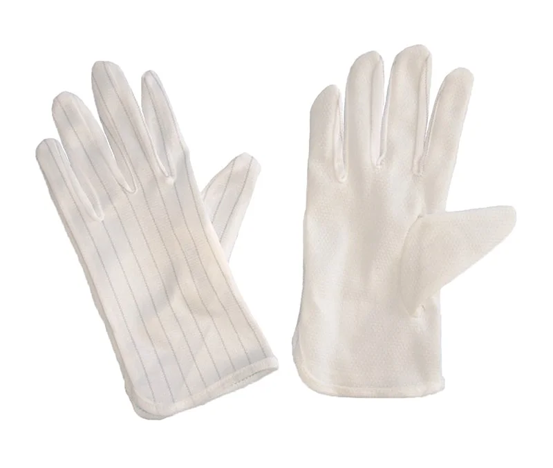 White ESD Gloves With Dotted Palms - Bondline
