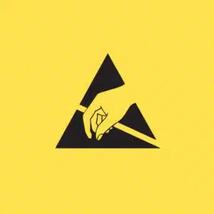 Small ESD Warning Label