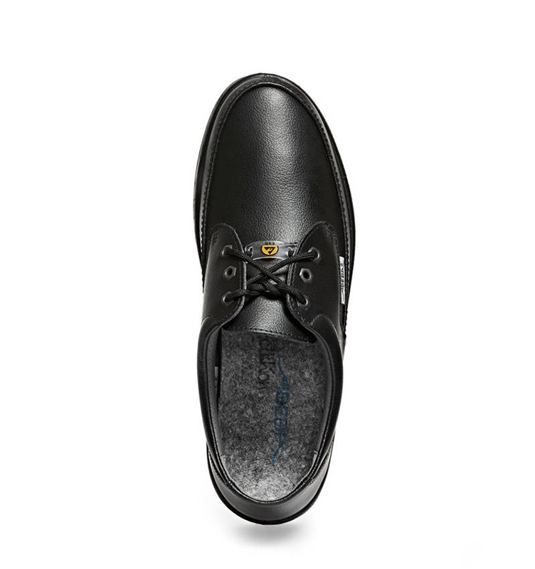 ESD black business shoes. MAN 610 range. Top view. Bondline.