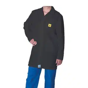 Premium black ESD lab coat from Bondline.