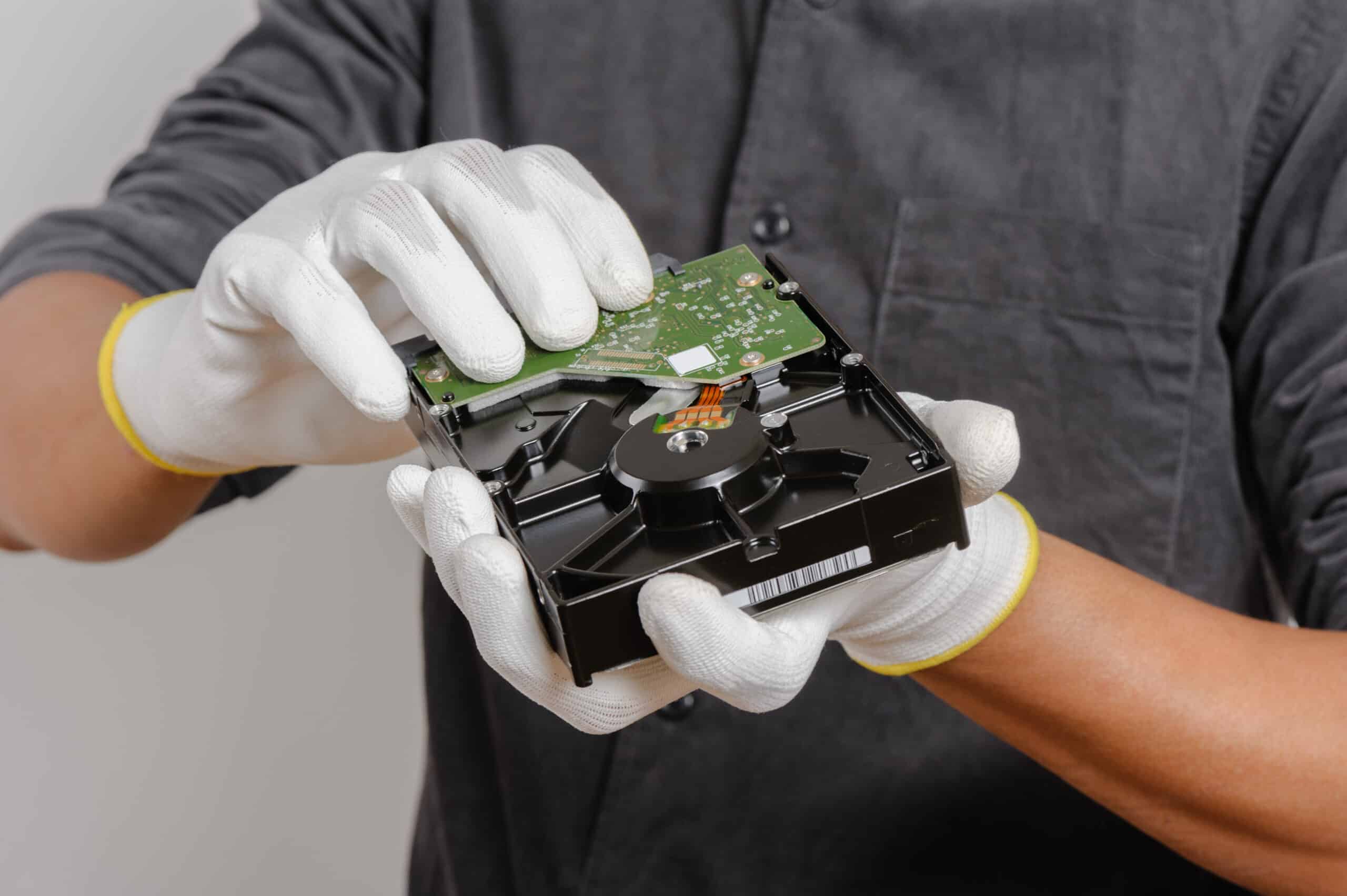Electrician,Wear,The,Antistatic,Gloves,To,Protect,An,Electrical,Components
