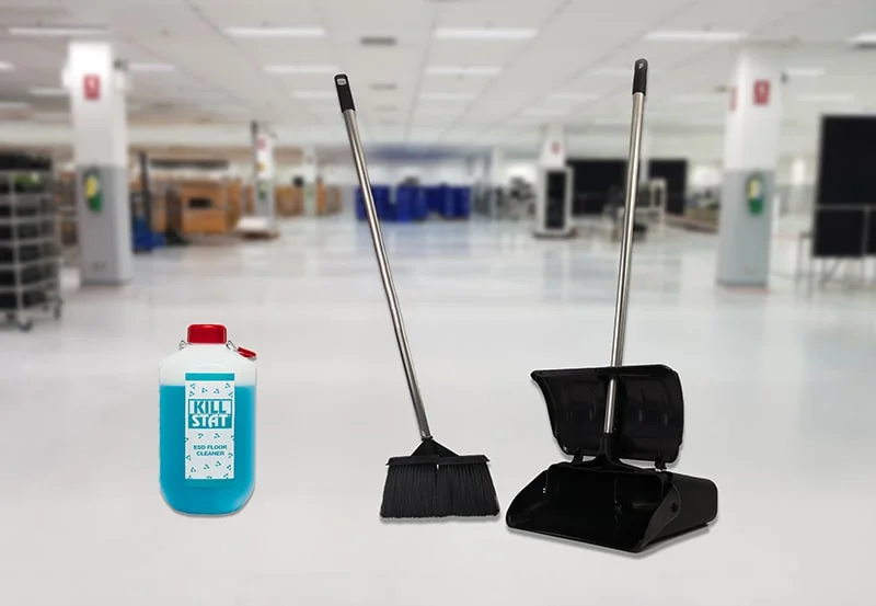 ESD Floor Cleaning Products (ESD dustpan and broom, ESD floor cleaner) - Bondline
