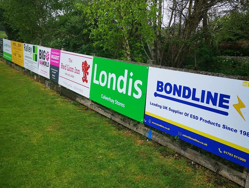 Bondline Sponsor Board At Cricklade Cricket Club