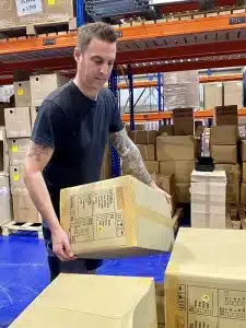 Simon sorting delivery parcels at Bondline