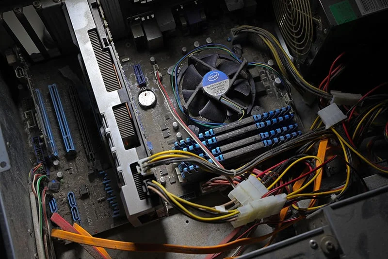 Dusty computer motherboard - Bondline