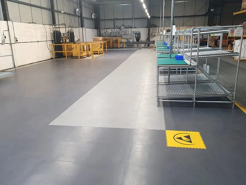 Bondline's interlocking ESD floor tiles in customer's facility