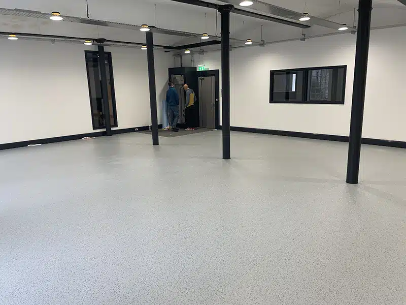 Bondline installs a large ESD floor to create an EPA for electronics manufacturer