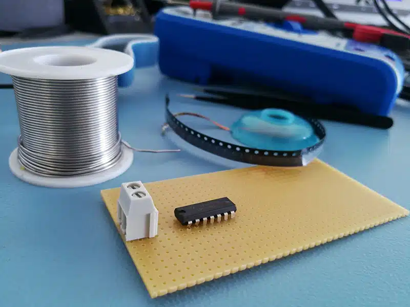 ESD mat with components and equipment