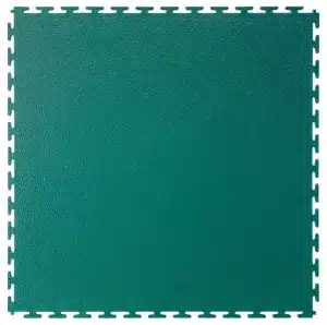 Interlocking industrial floor tile in green. Dovetail joint. Available at Bondline.