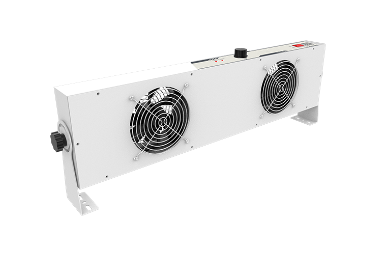 Side view of KS2452 Self-Cleaning Suspended 2-Fan Ioniser from Bondline Electronics Ltd.