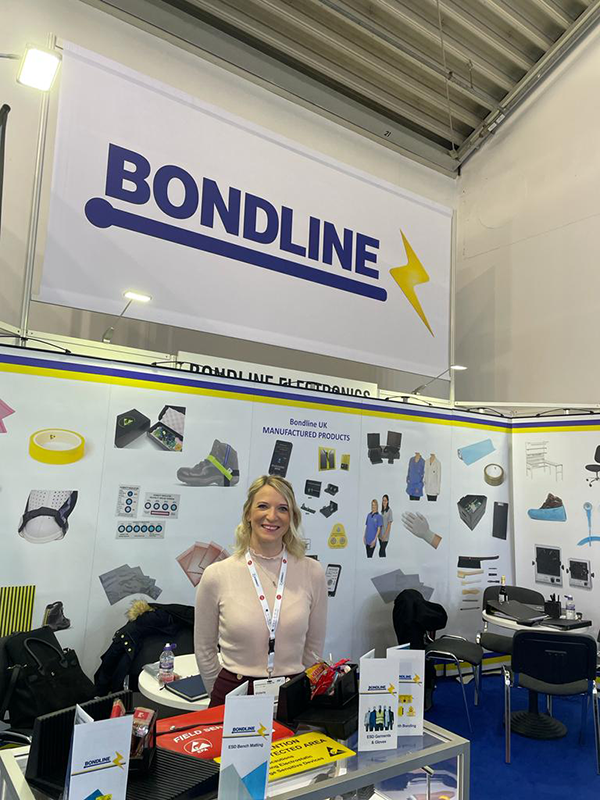 Victoria Blizzard at Bondline Electronics Ltd stand at Productronica 2023, Messe München.