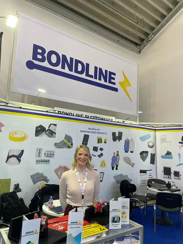 Victoria Blizzard at Bondline Electronics Ltd stand at Productronica 2023, Messe München. 