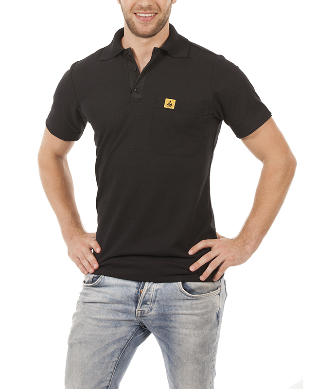 WW2629S Black ESD Polo Shirt from Bondline Electronics Ltd.