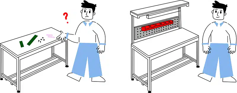 ESD workbench with Louvre panels illustration - Bondline Electronics Ltd