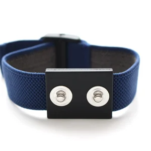 DHCA2 Dual ESD Wrist Strap, Dark Blue, Dual Fabric Band, Adjustable 4mm Studs. Bondline Electronics Ltd.